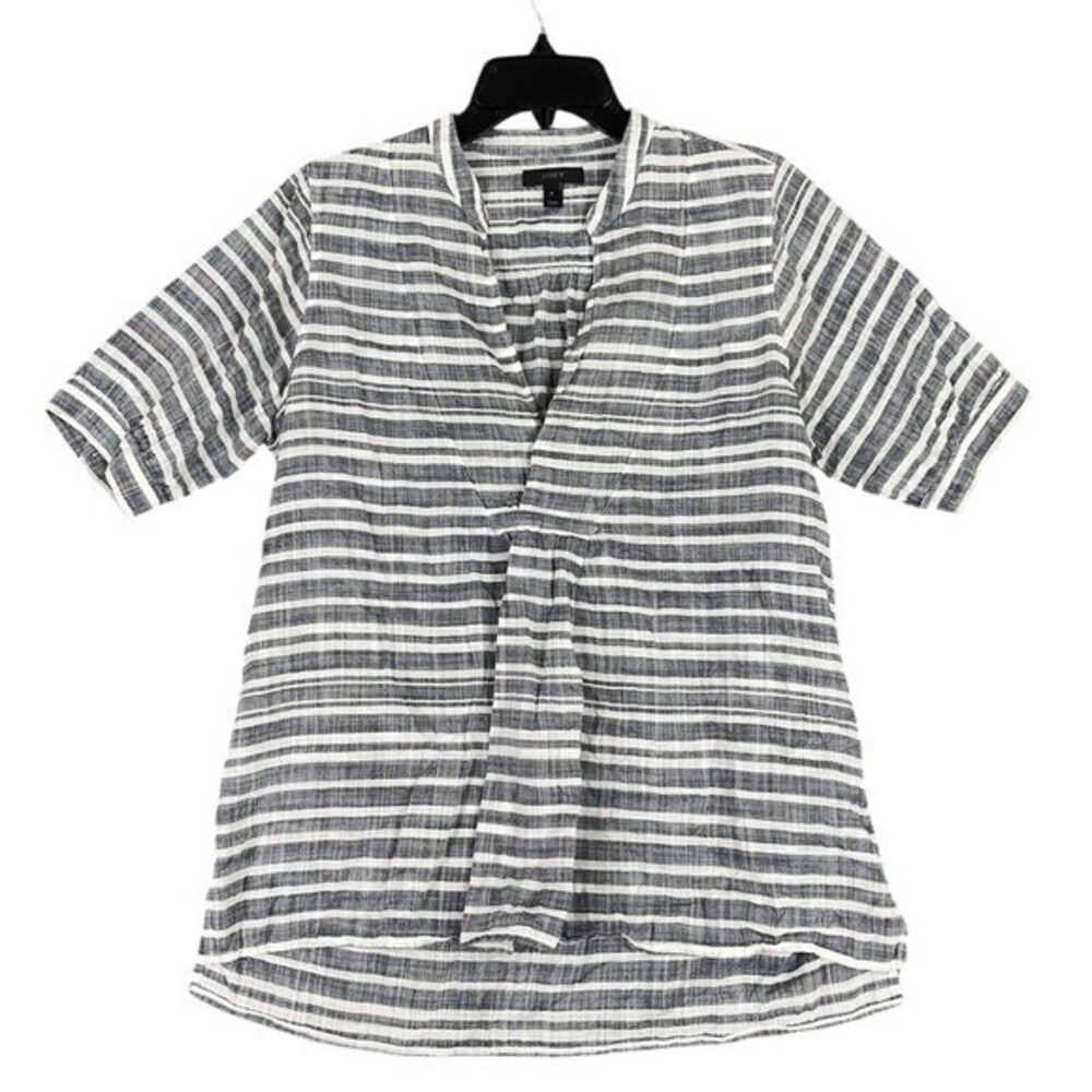 J Crew Cotton Tunic Top Striped‎ Casual Lightweight Chic EverydayWomens S